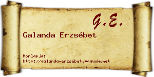Galanda Erzsébet névjegykártya
